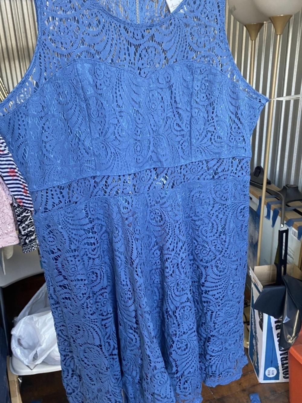 American Rag Blue Lace Midi Dress